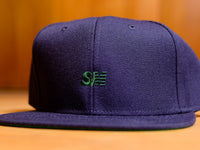 SM Classic Micro Embroidered Snapback Hat - Navy / Green