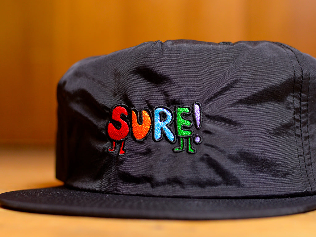 Daria Embroidered Nylon Snapback - Black