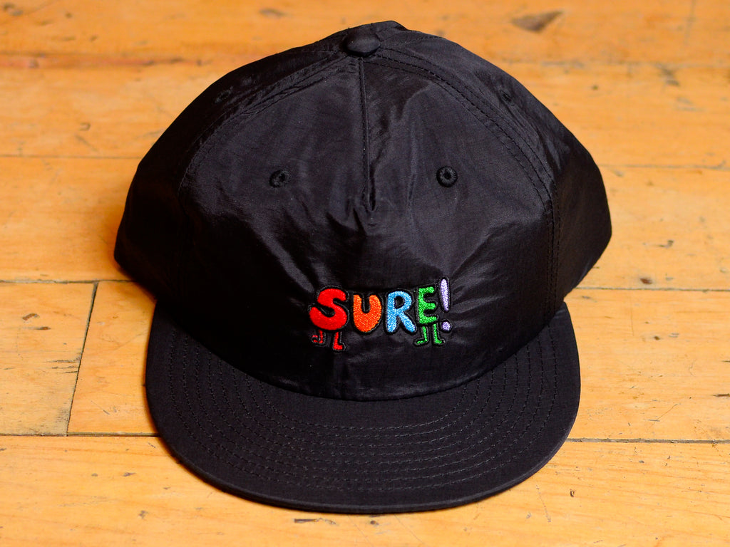 Daria Embroidered Nylon Snapback - Black