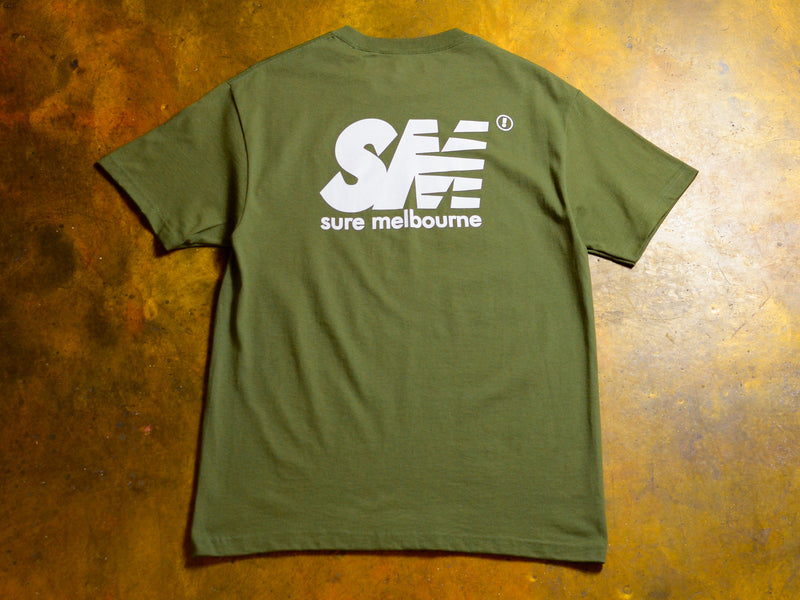 SM T-Shirt - Military Green / White