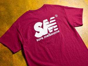 SM T-Shirt - Burgundy / White