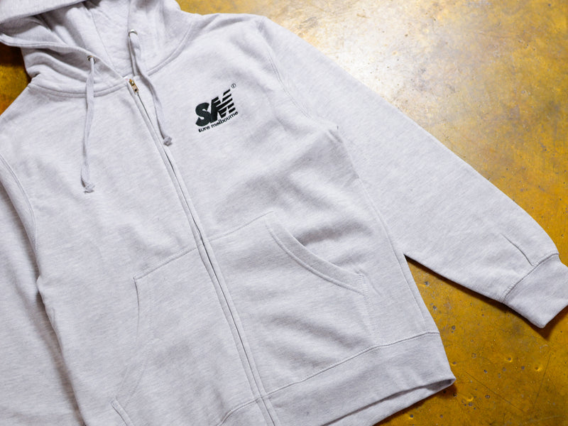 SM Embroidered Zip Hooded Fleece - Athletic Heather