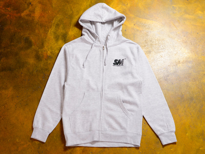 SM Embroidered Zip Hooded Fleece - Athletic Heather