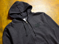 SM Embroidered Zip Hooded Fleece - Charcoal / Black