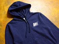 SM Embroidered Zip Hooded Fleece - Navy / White