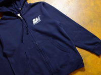 SM Embroidered Zip Hooded Fleece - Navy / White