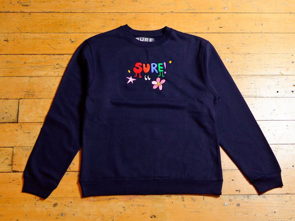Daria Embroidered Crew - Navy
